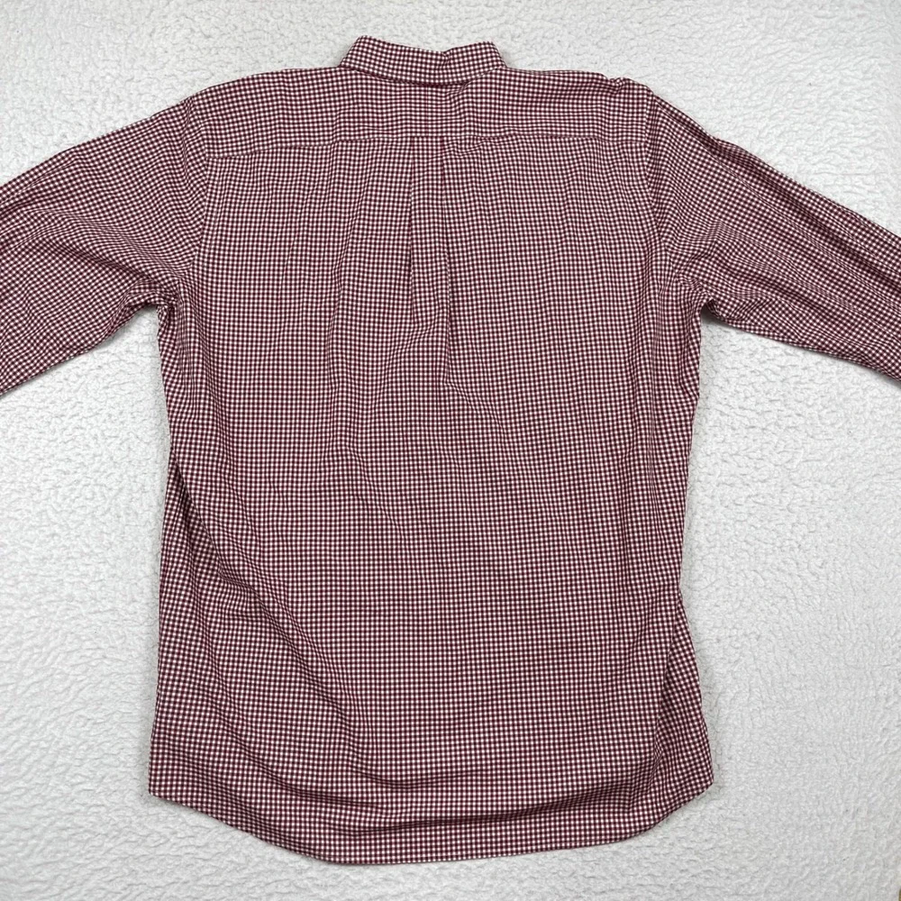 Polo Ralph Lauren Button Down Mens LT Burgundy Gingham Stretch Preppy Classic